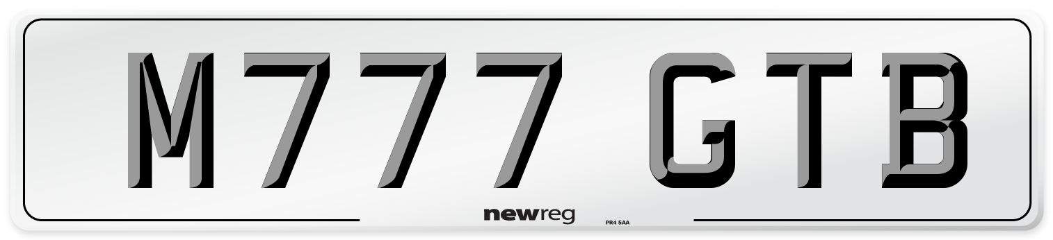 M777 GTB Number Plate from New Reg